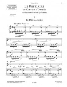 Poulenc: Le Bestiaire ou Cortge d'Orphe - Medium/Low Voice published by Durand